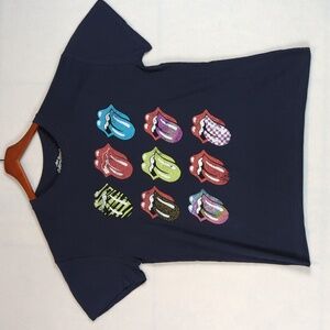 The Rolling Stones Blue Retro‎ Rock Tour Men's Shirt L